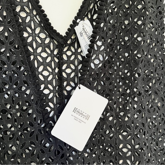 Wolford black sheer cotton eyelet cutout beach jumpsuit romper - Picture 4 of 10